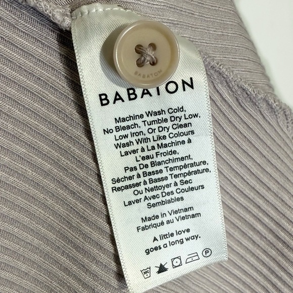 Aritzia Babaton Jayce Ribbed Buttoned Tank Midi Strap Dress, Lilac Fog size S - Picture 5 of 7